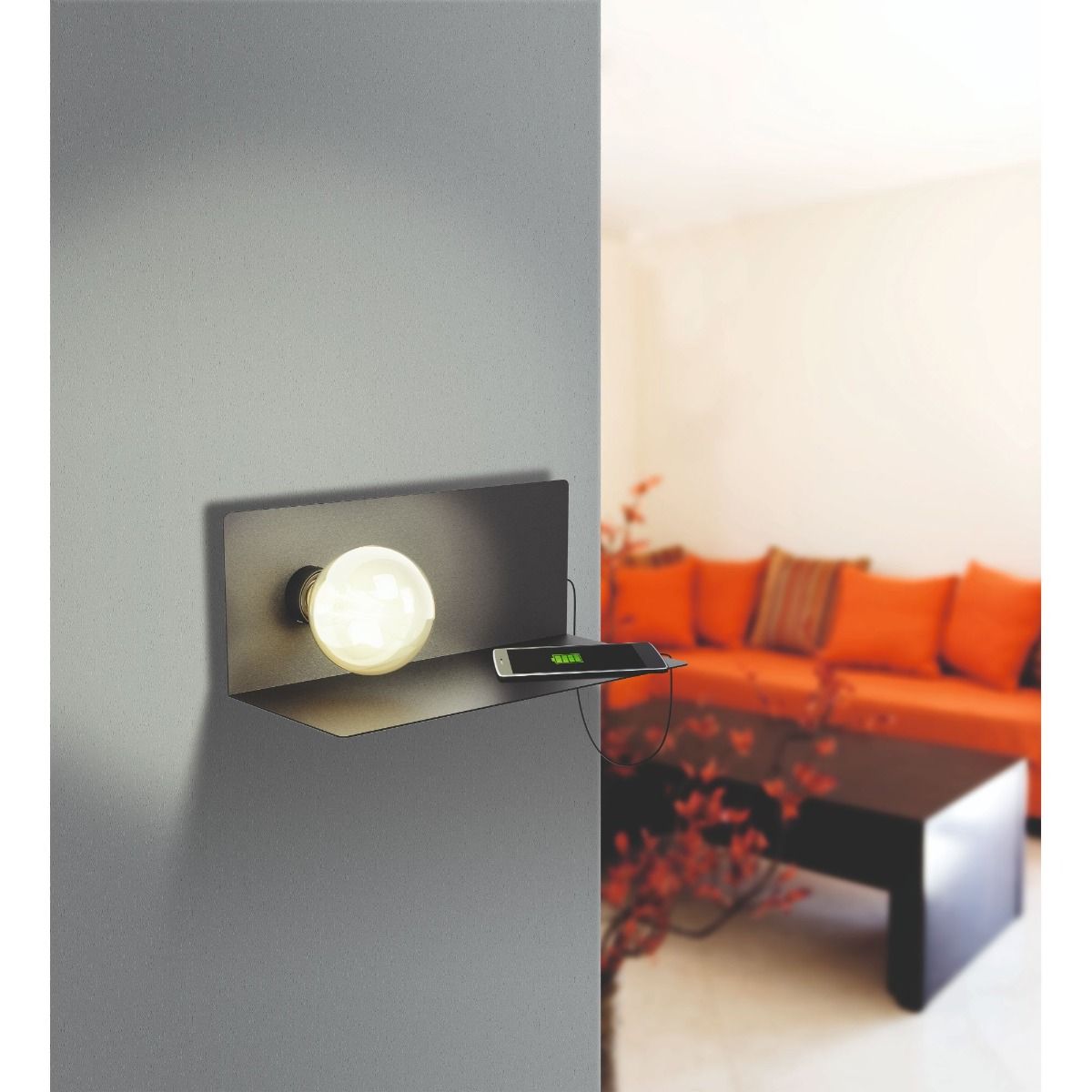 Ciglie 1 light Wall bracket with USB