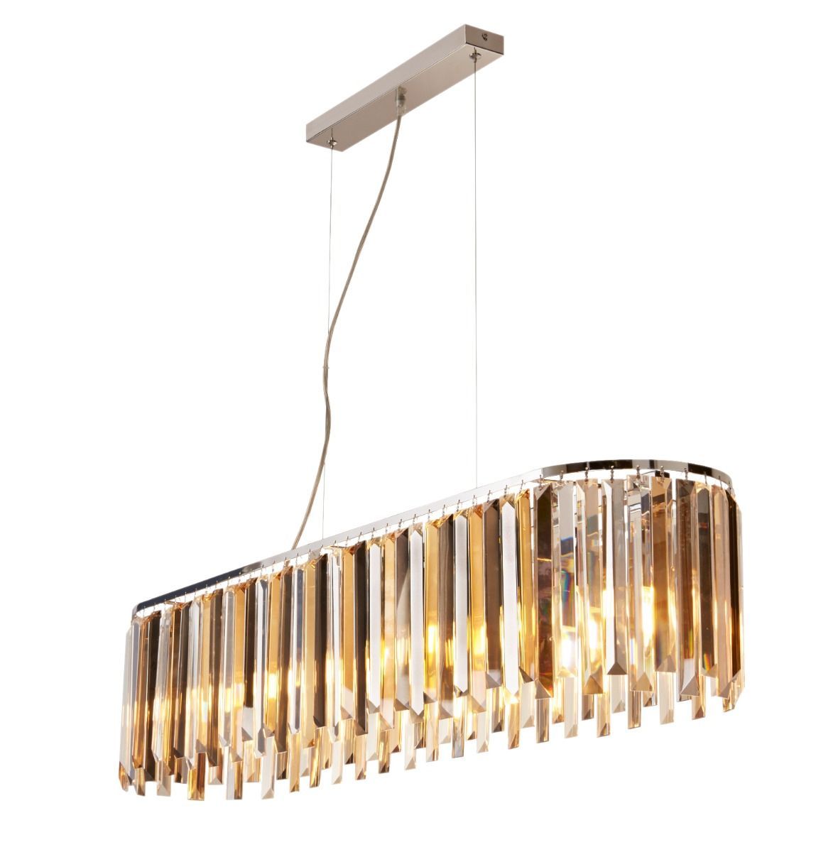Clarissa 8 Light Polished Chrome & Glass Ceiling Pendant