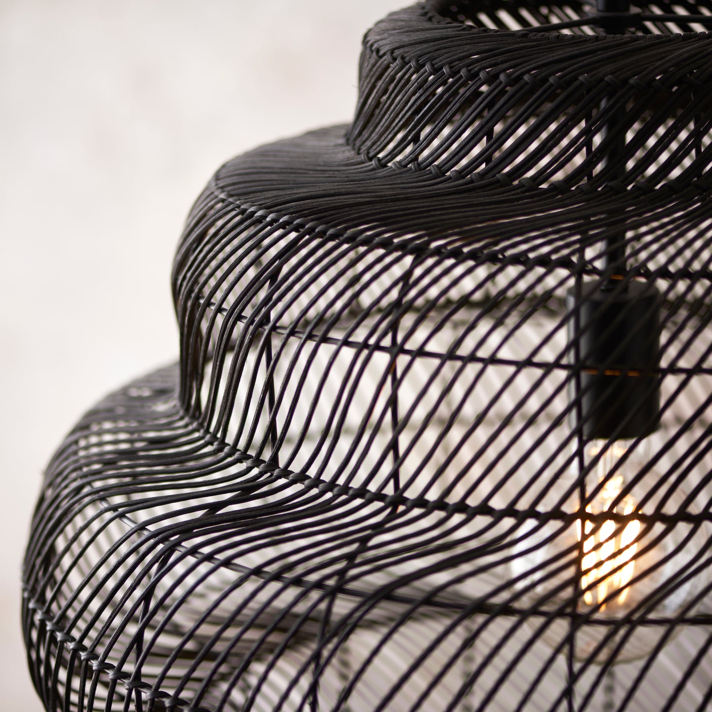 Vanda Rattan Black Ceiling Pendant