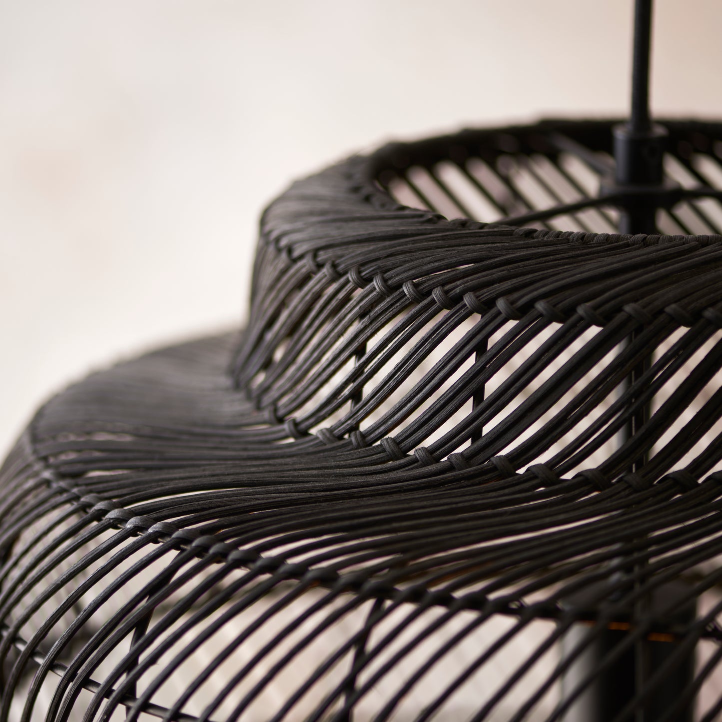 Vanda Rattan Black Ceiling Pendant