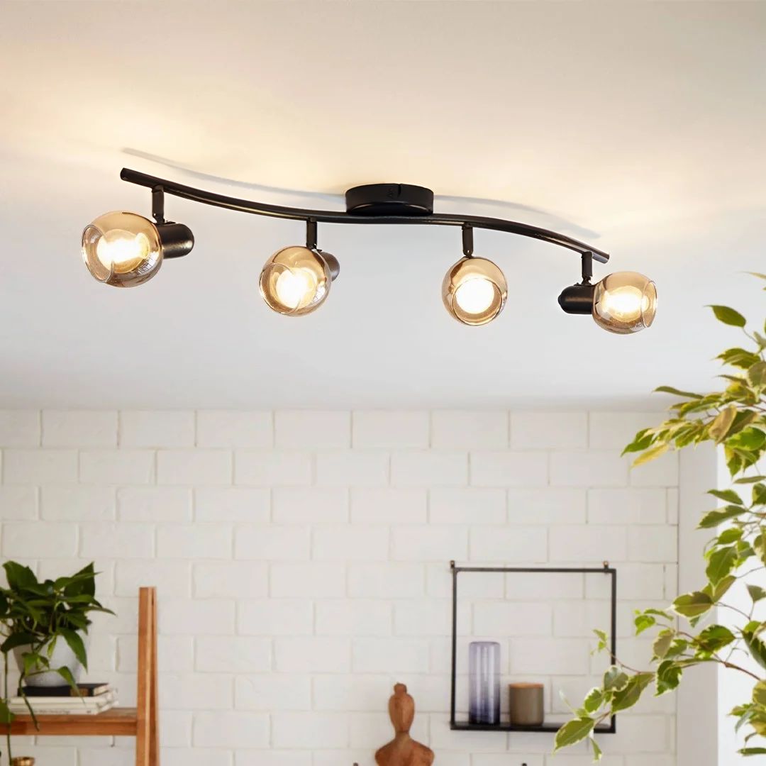Pollica 4 Light Spotlight Black Ceiling Bar