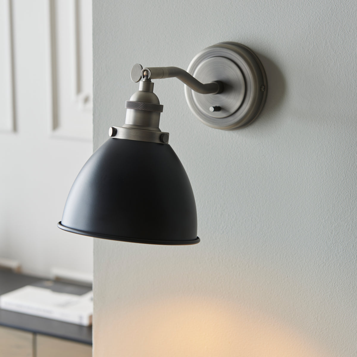 Franklin Pewter Adjustable Wall Light