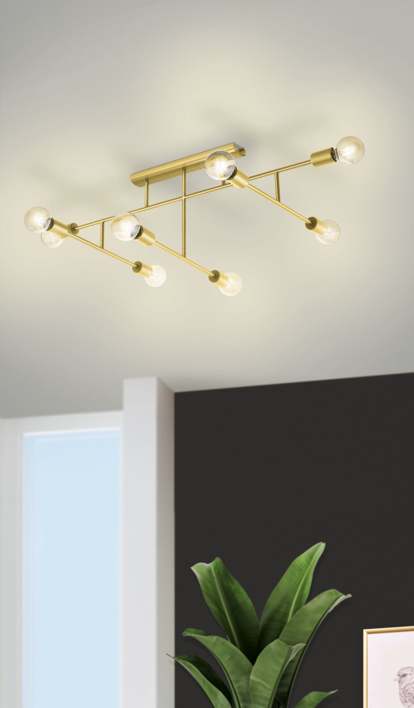 Belsiana Semi-Flush Gold Ceiling Light