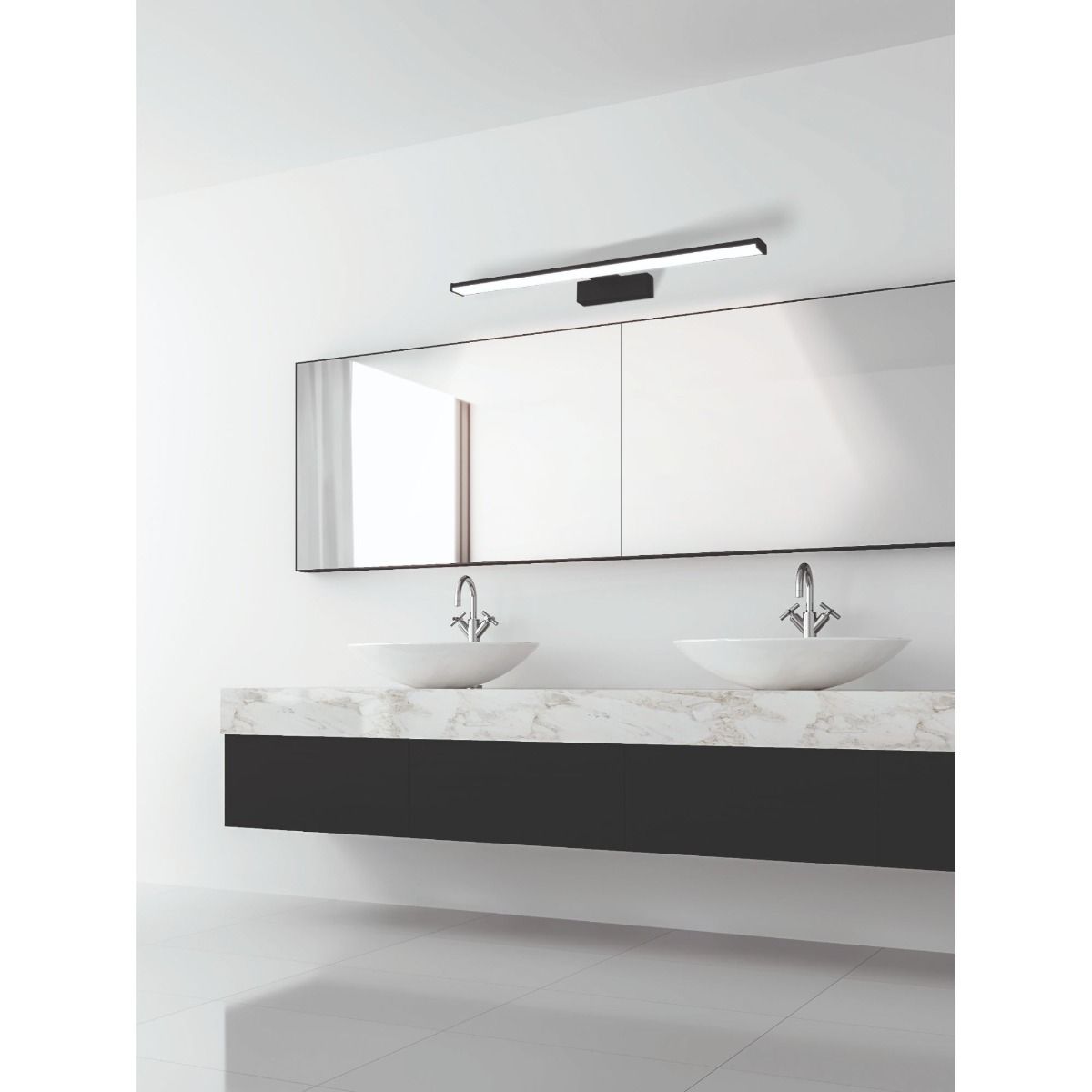 Pandella Medium LED Black Mirror Light