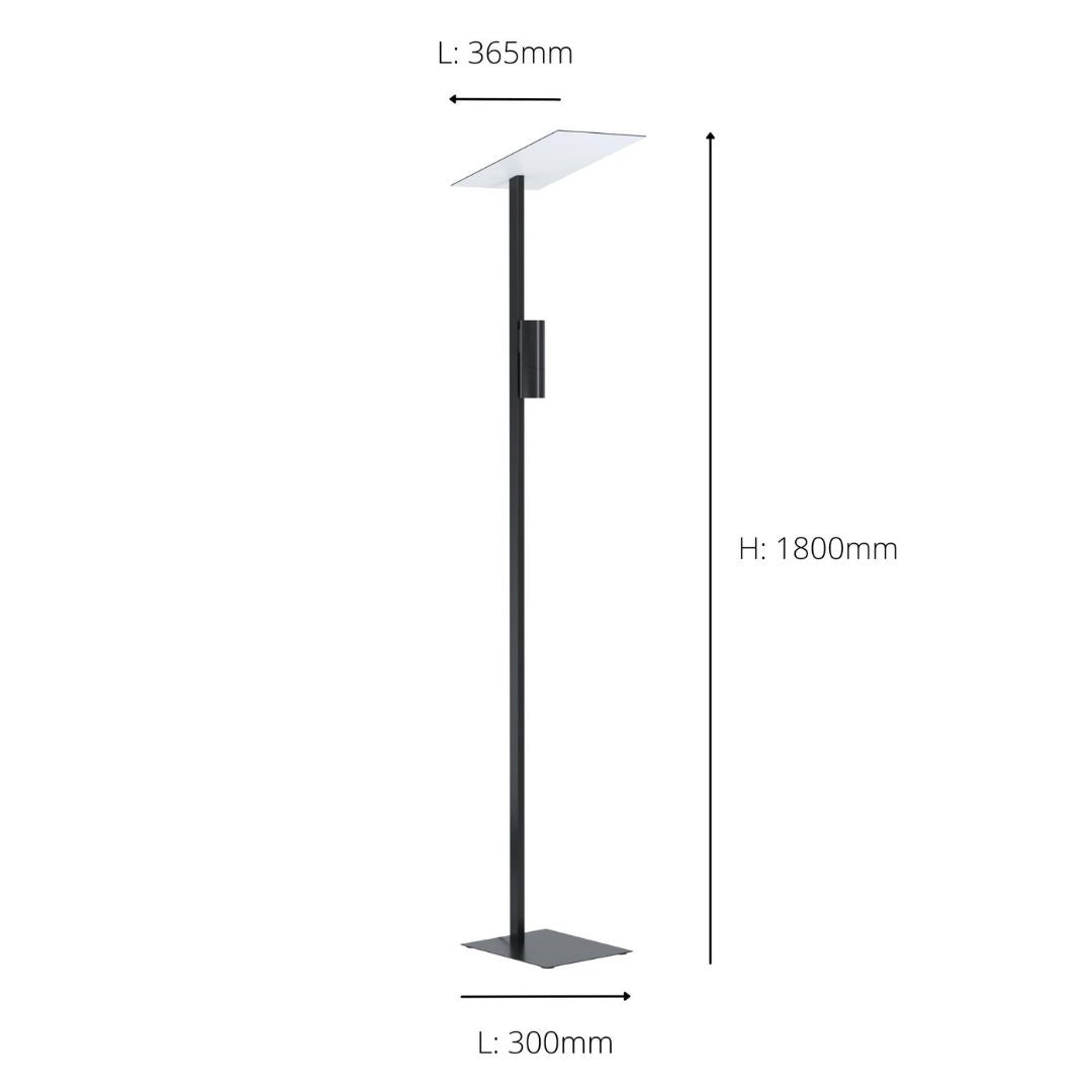Budensea 2 Light Black Task Floor Lamp