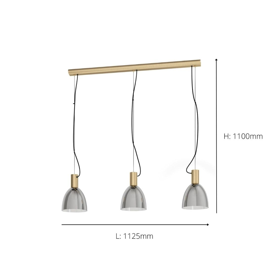 Lebalio 3 Light Bronze and Black Ceiling Bar Pendant
