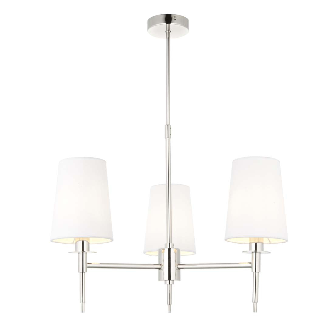 Obasi 3-Light Satin Nickel Shaded Chandelier Ceiling Light