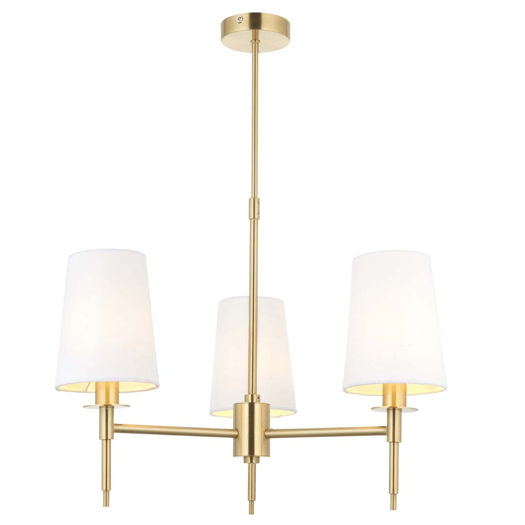 Obasi 3-Light Satin Brass Shaded Chandelier Ceiling Light