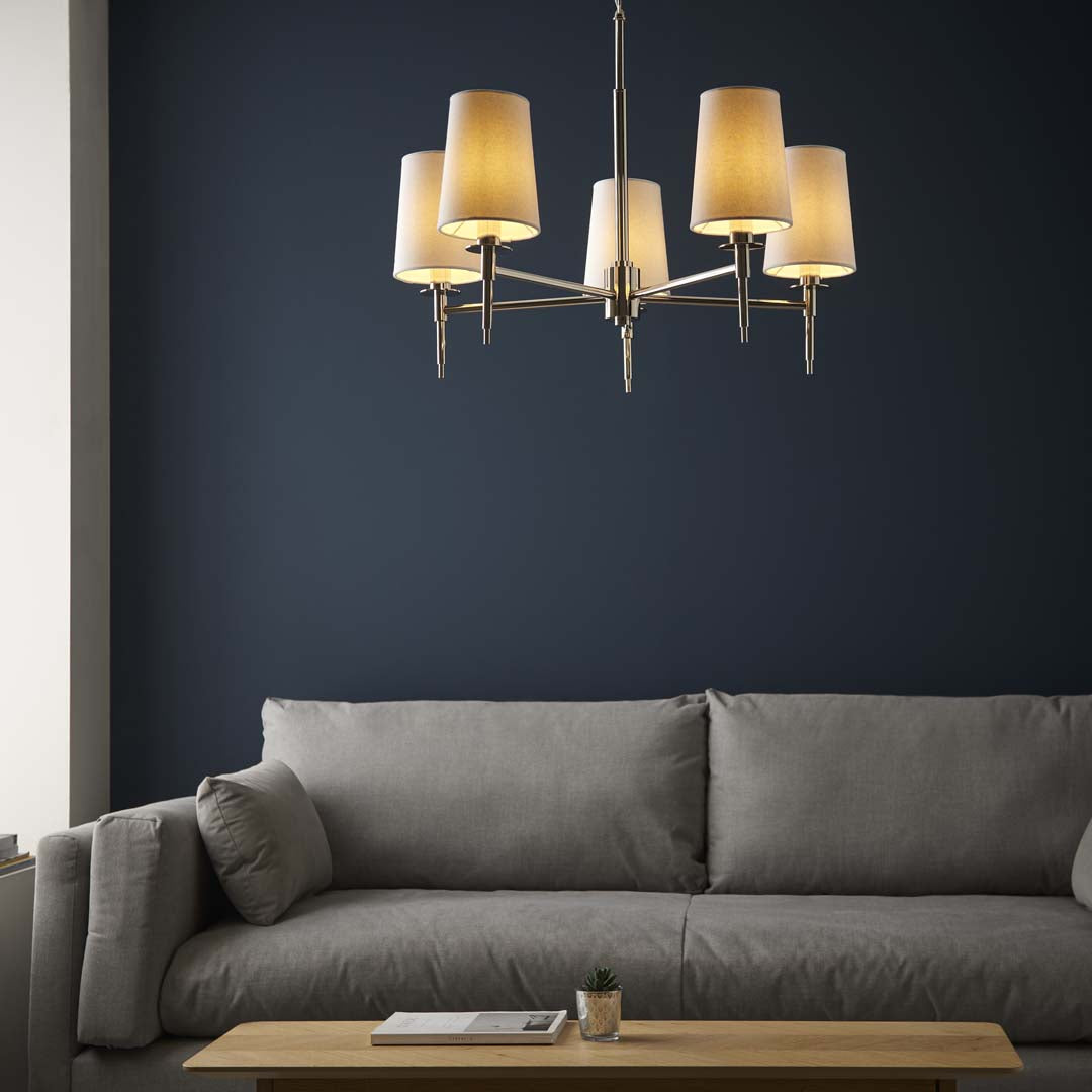 Obasi 5-Light Nickel Shaded Chandelier