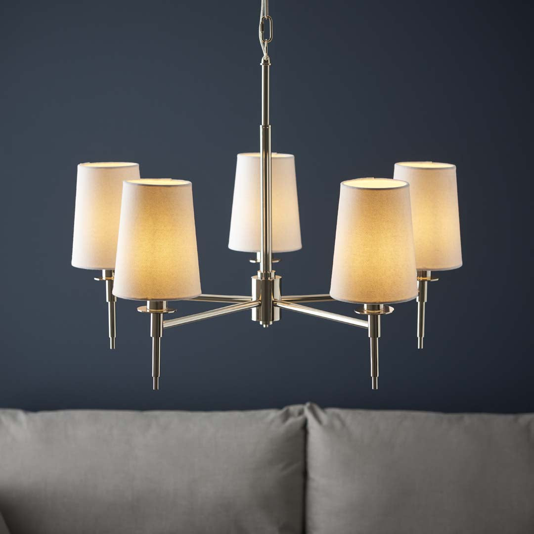 Obasi 5-Light Nickel Shaded Chandelier