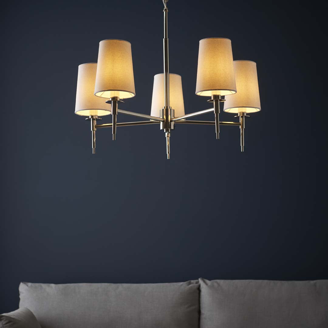 Obasi 5-Light Nickel Shaded Chandelier