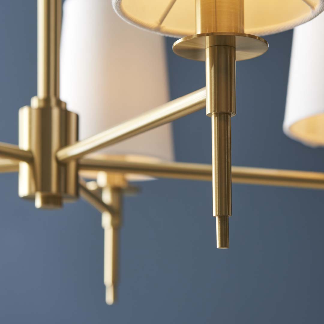 Obasi 5-Light Satin Brass Shaded Chandelier