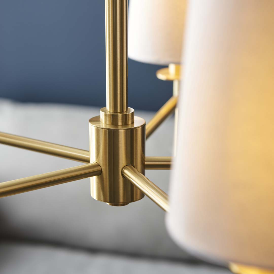 Obasi 5-Light Satin Brass Shaded Chandelier