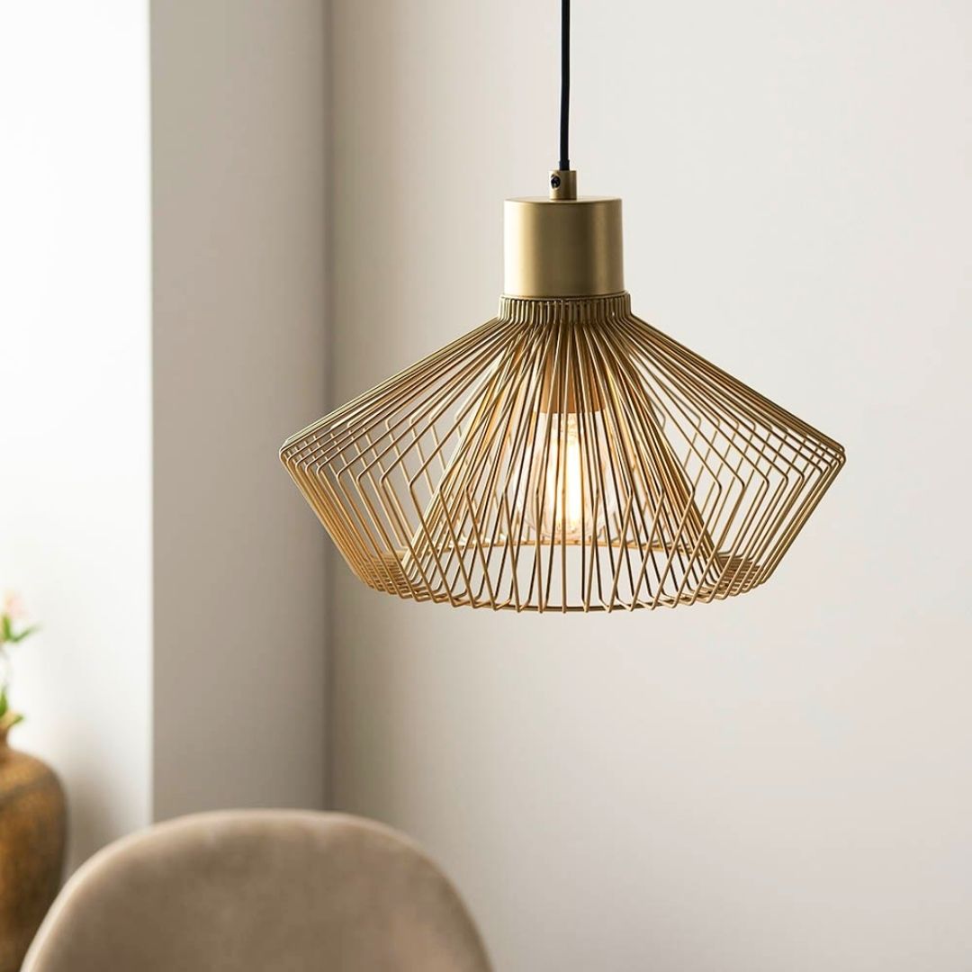 Kimberley 1 Light Gold Pendant Ceiling Light