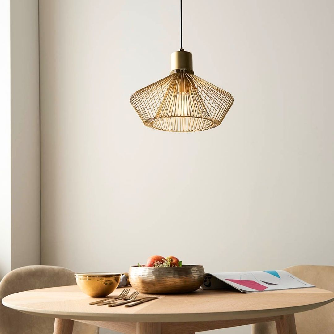 Kimberley 1 Light Gold Pendant Ceiling Light