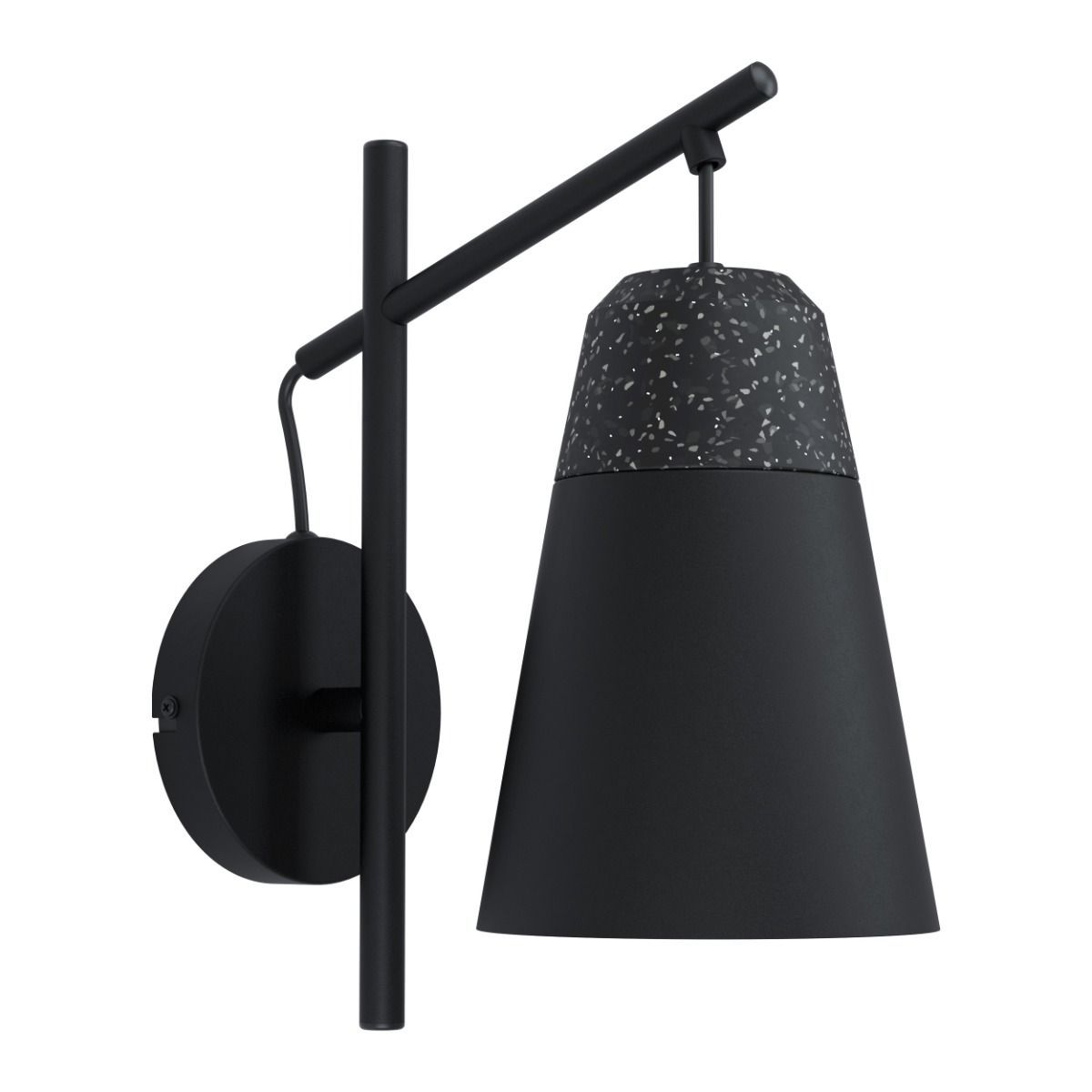 Canterras 1 Light Black and Grey Wall Light
