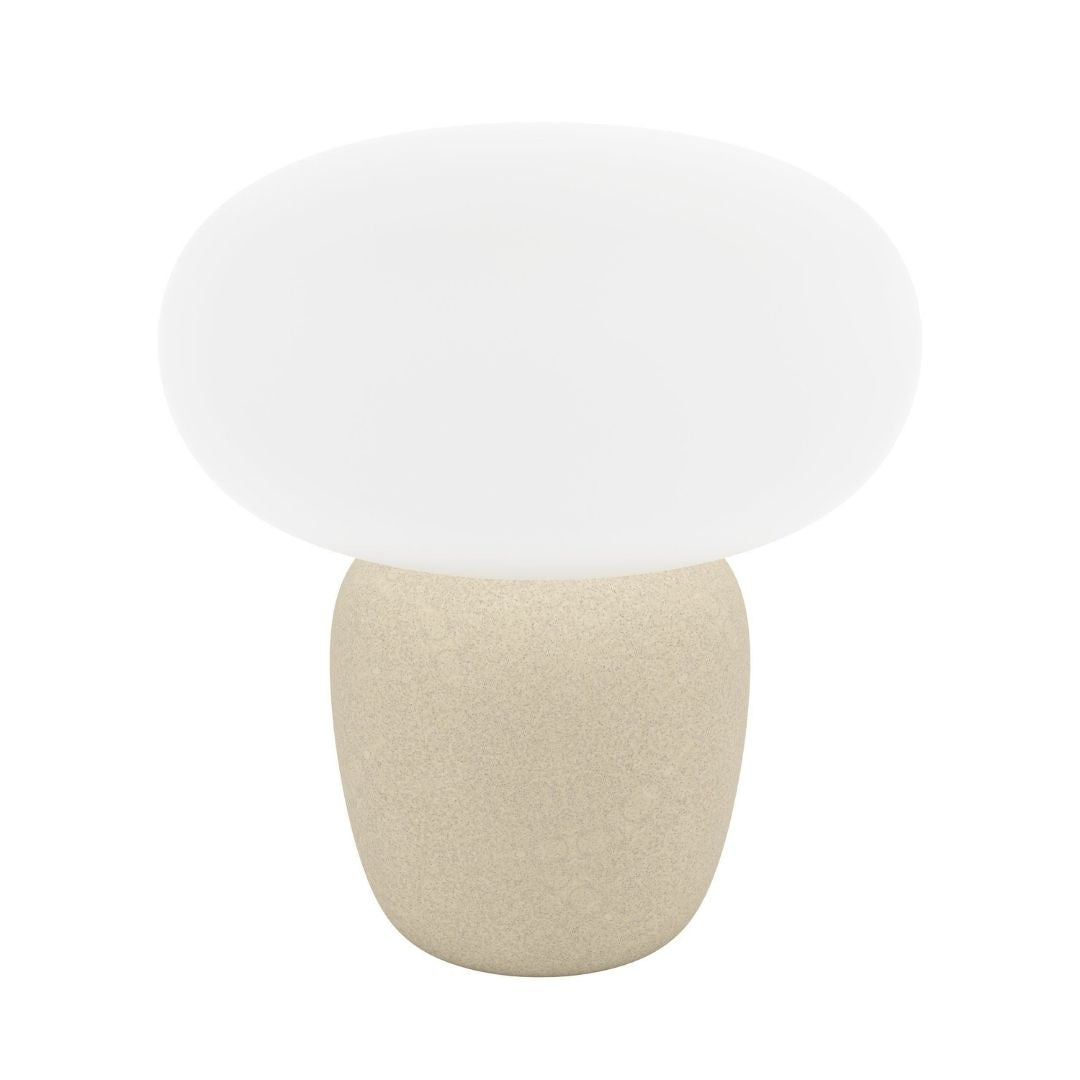 Cahuama Brown Ceramic Table Lamp with White Glass Shade