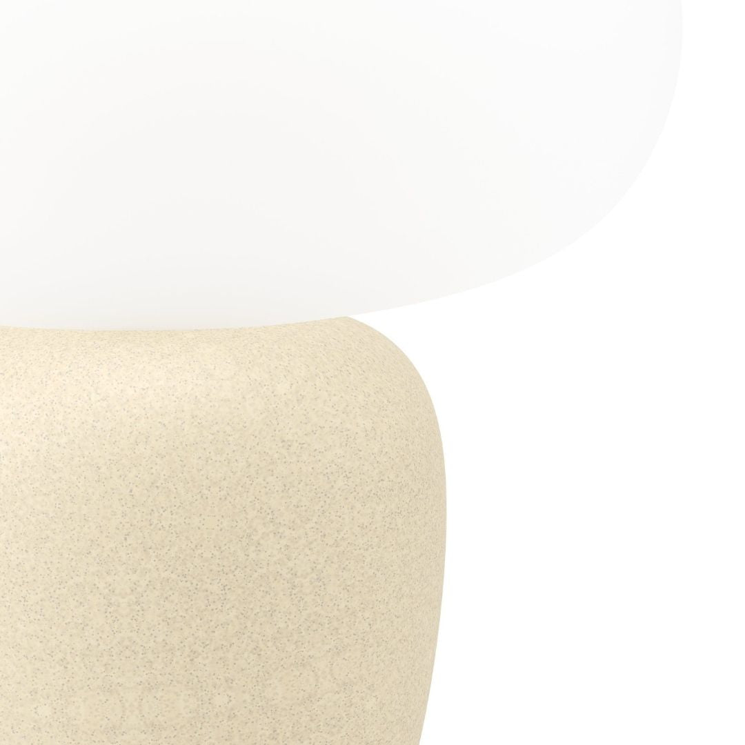 Cahuama Brown Ceramic Table Lamp with White Glass Shade