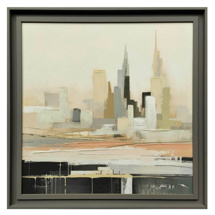 Colored Urban City 60x60cm Framed Canvas