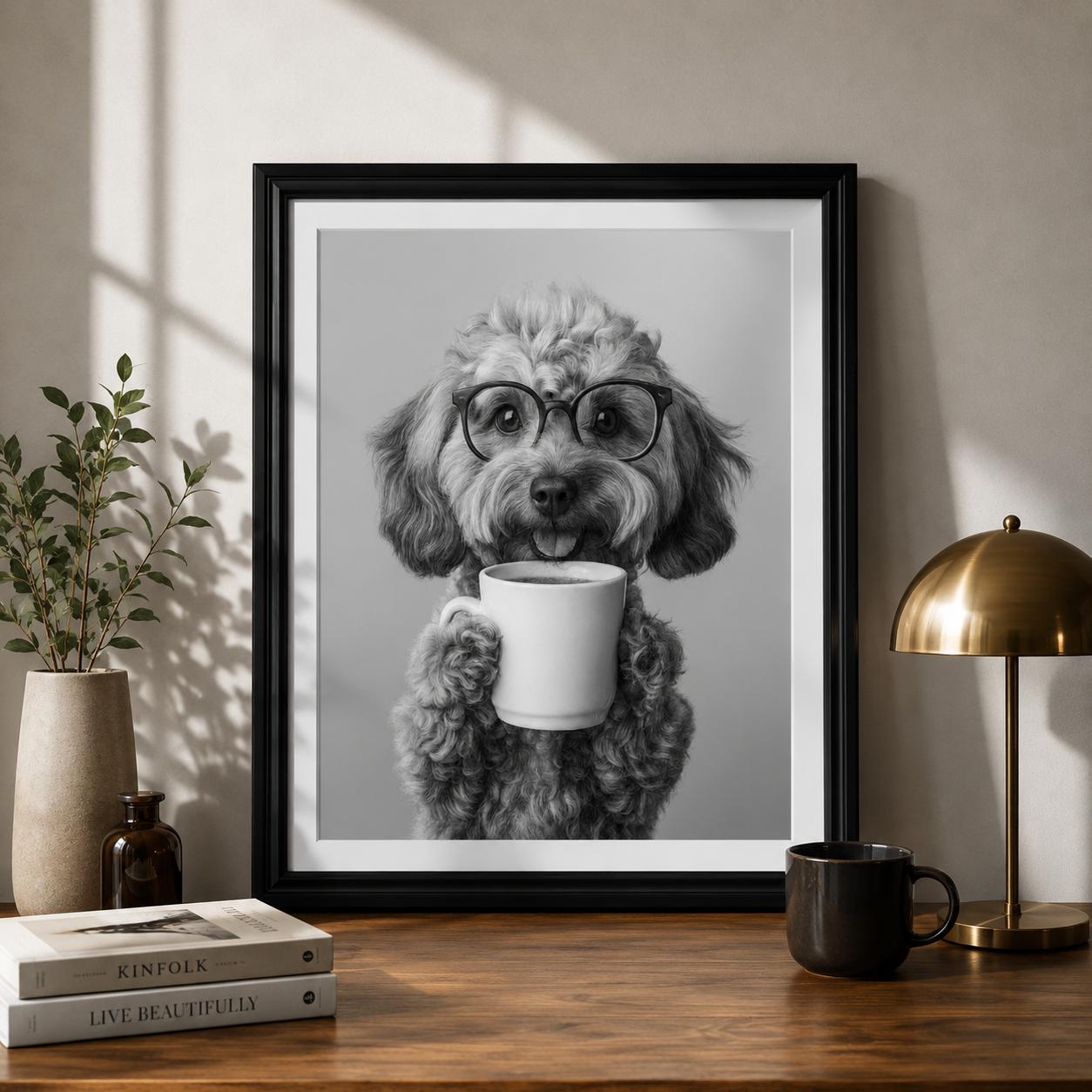Cockapoo Coffee Framed Wall Art 1 – 30x40cm