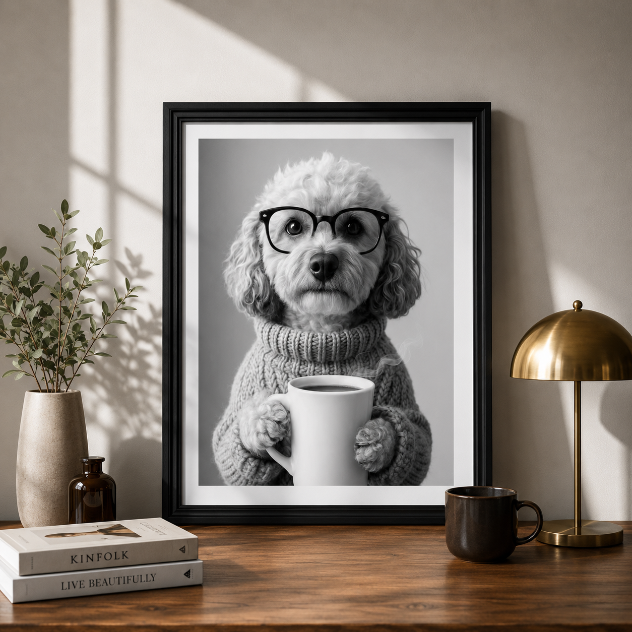 Cockapoo Coffee Framed Wall Art 2 – 30x40cm