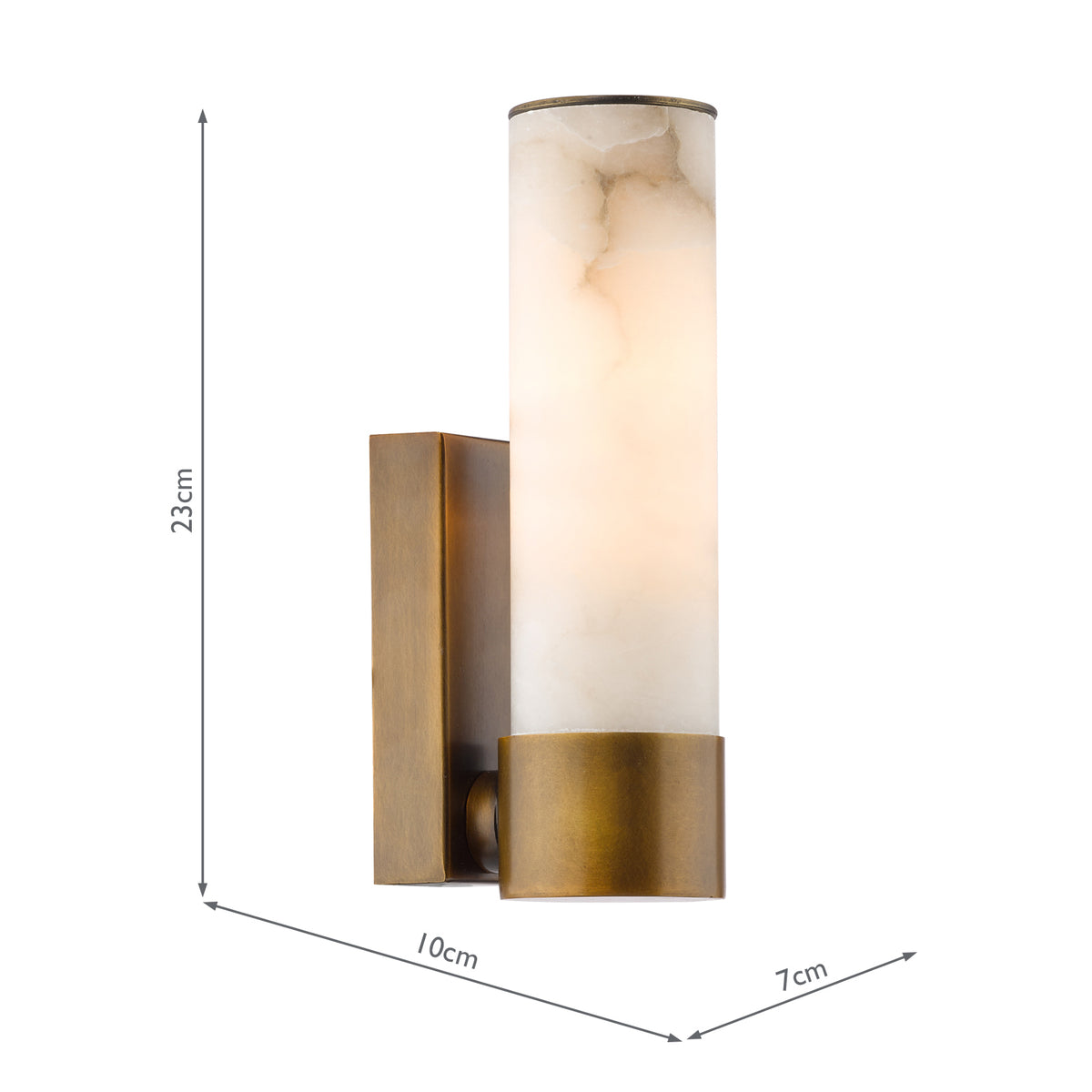 Eneco Bathroom Wall Light Bronze and Alabaster IP44