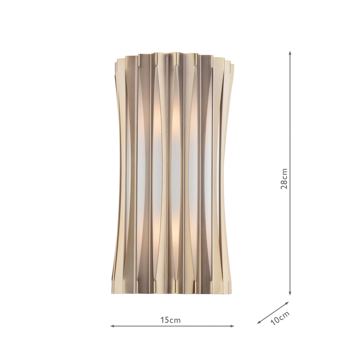Netra 2 Light Satin Bronze & Ivory Wall Light
