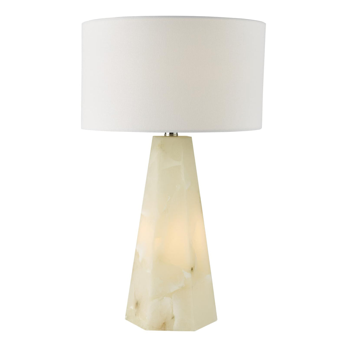 Paget White Alabaster Dual Lit Table Lamp