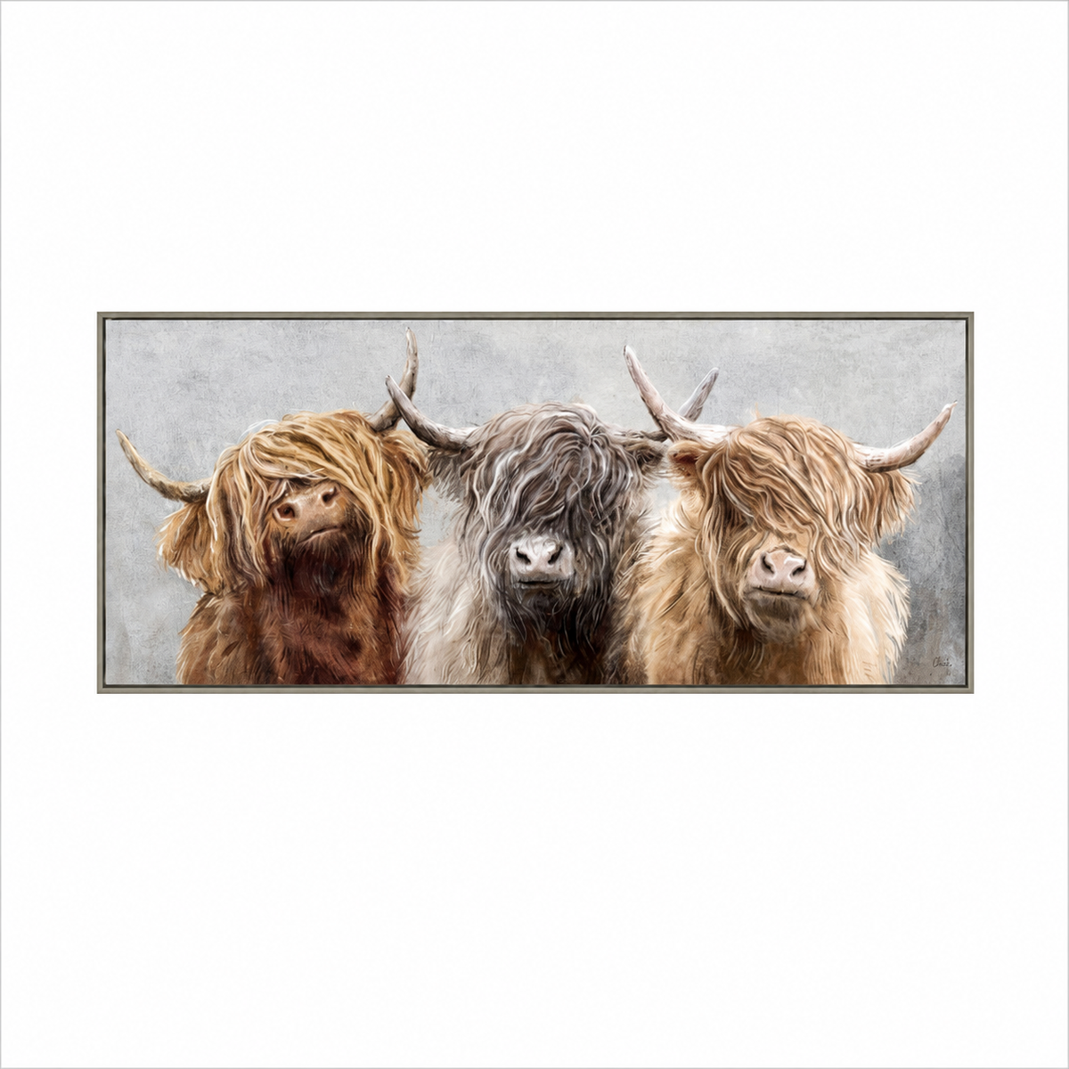 Three of a Kind Framed Canvas