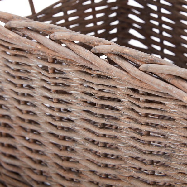 Wovenhill Set of 4 Medium Rectangular Willow Storage Baskets - Grey