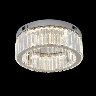 Oda Silver & Crystal LED Flush Ceiling Light