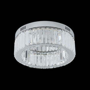 Oda Silver & Crystal LED Flush Ceiling Light