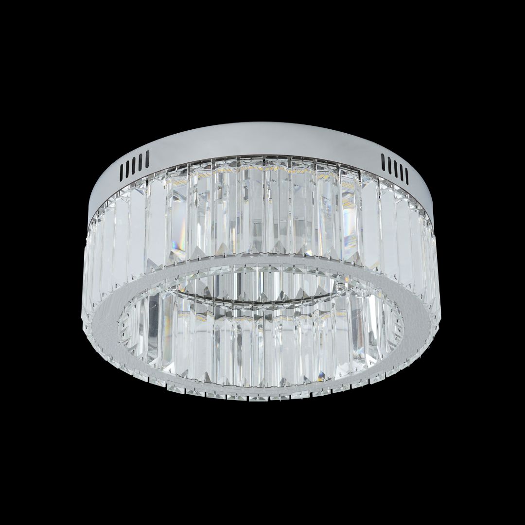 Oda Silver & Crystal LED Flush Ceiling Light