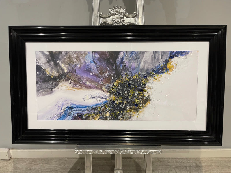 Liquid Colour 100x50 Black Frame Wall Art