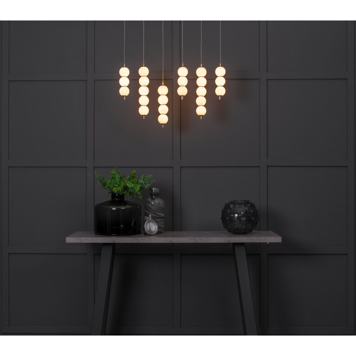 Abacus 6 Light Satin Nickel LED Pendant Bar