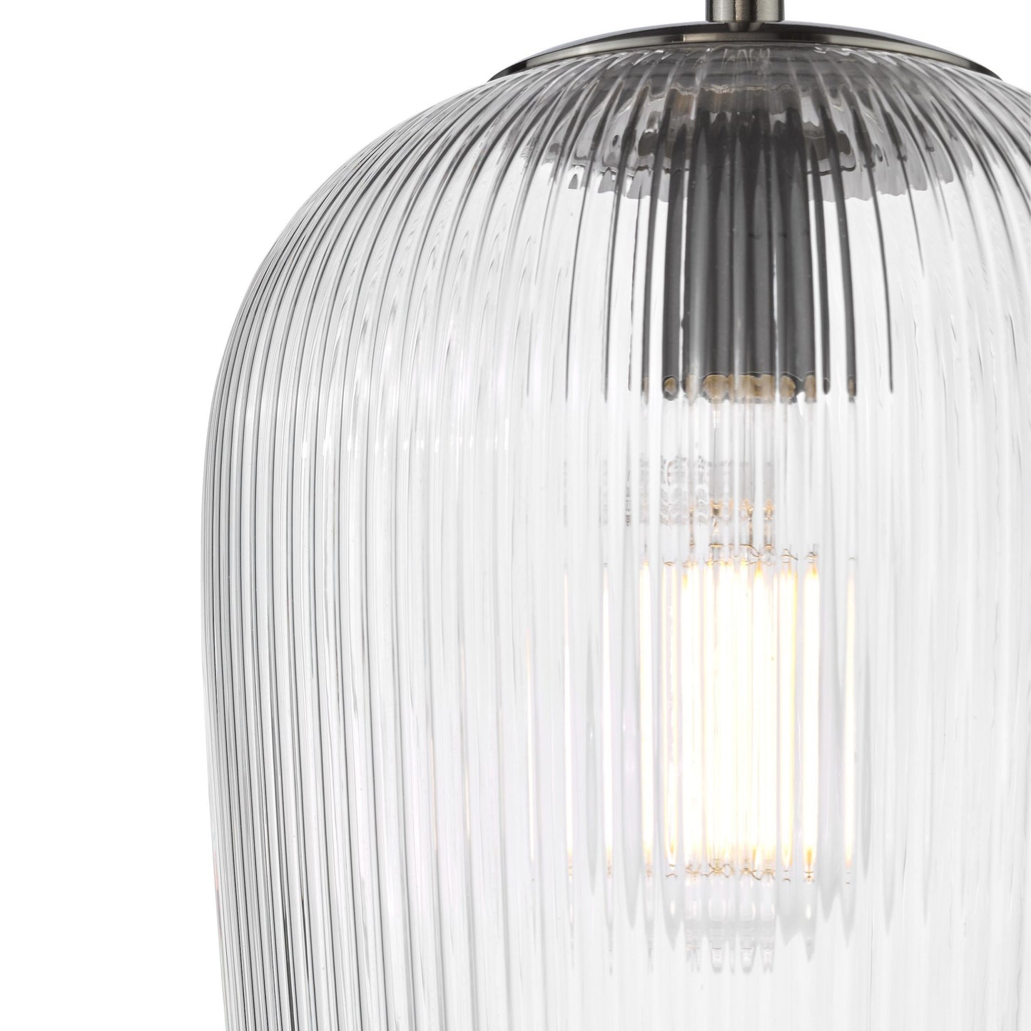 Abrielle Polished Nickel & Glass Pendant Ceiling Light