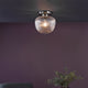 Abrielle Polished Nickel & Glass Flush Ceiling Light