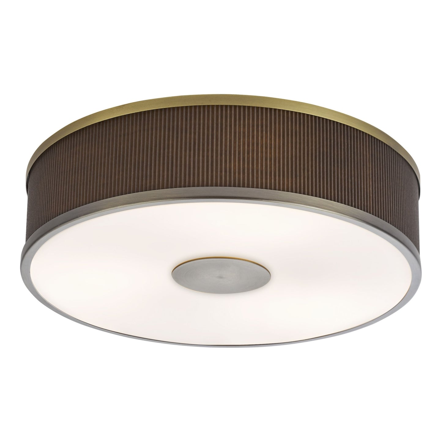 Alvaro 3 Light Antique Bronze & Brown Flush Ceiling Light
