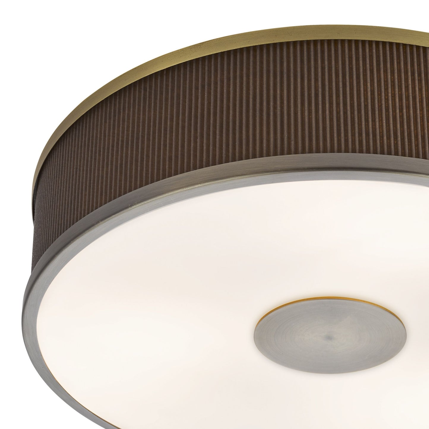 Alvaro 3 Light Antique Bronze & Brown Flush Ceiling Light