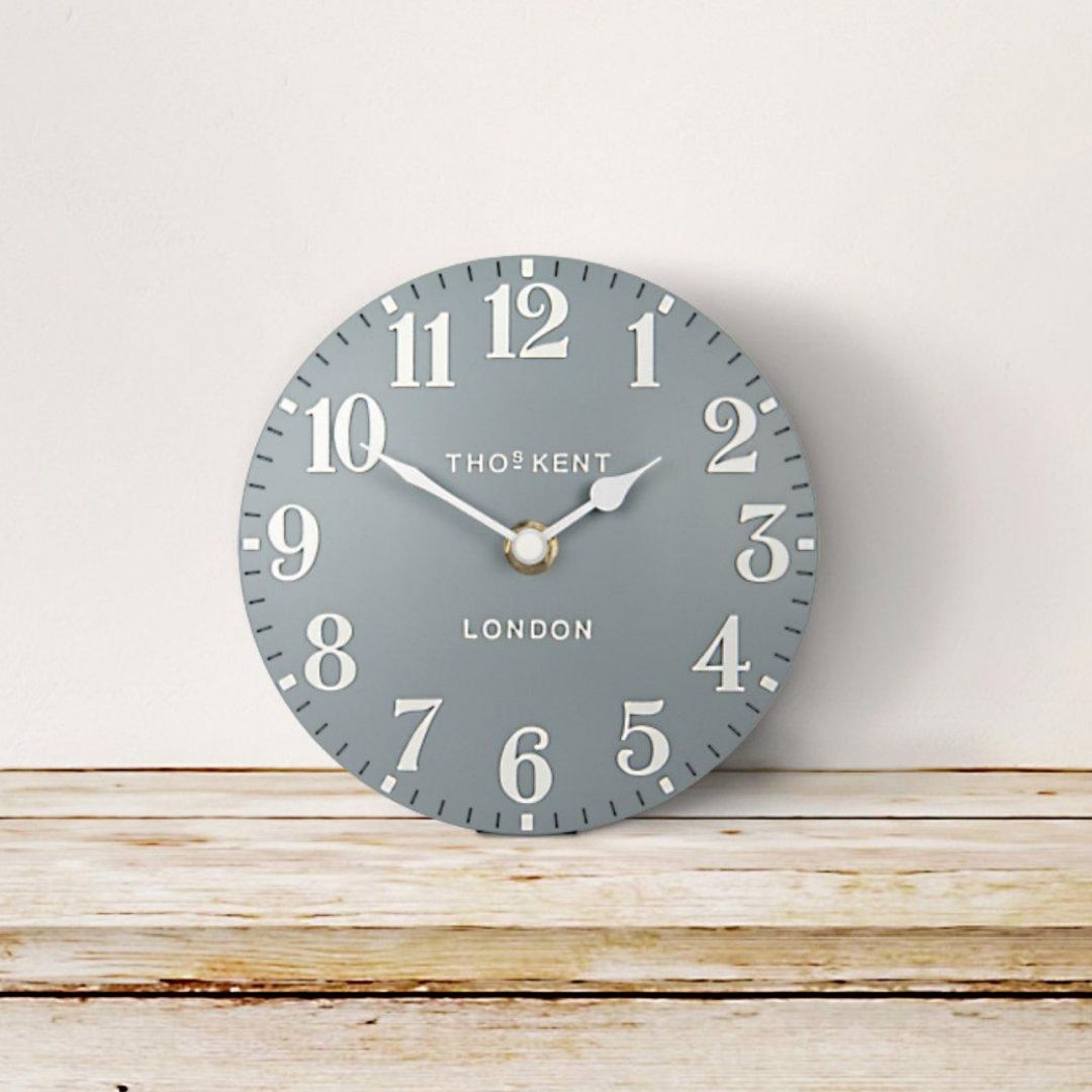 Thomas Kent Arabic Mantel Clock Flax Blue