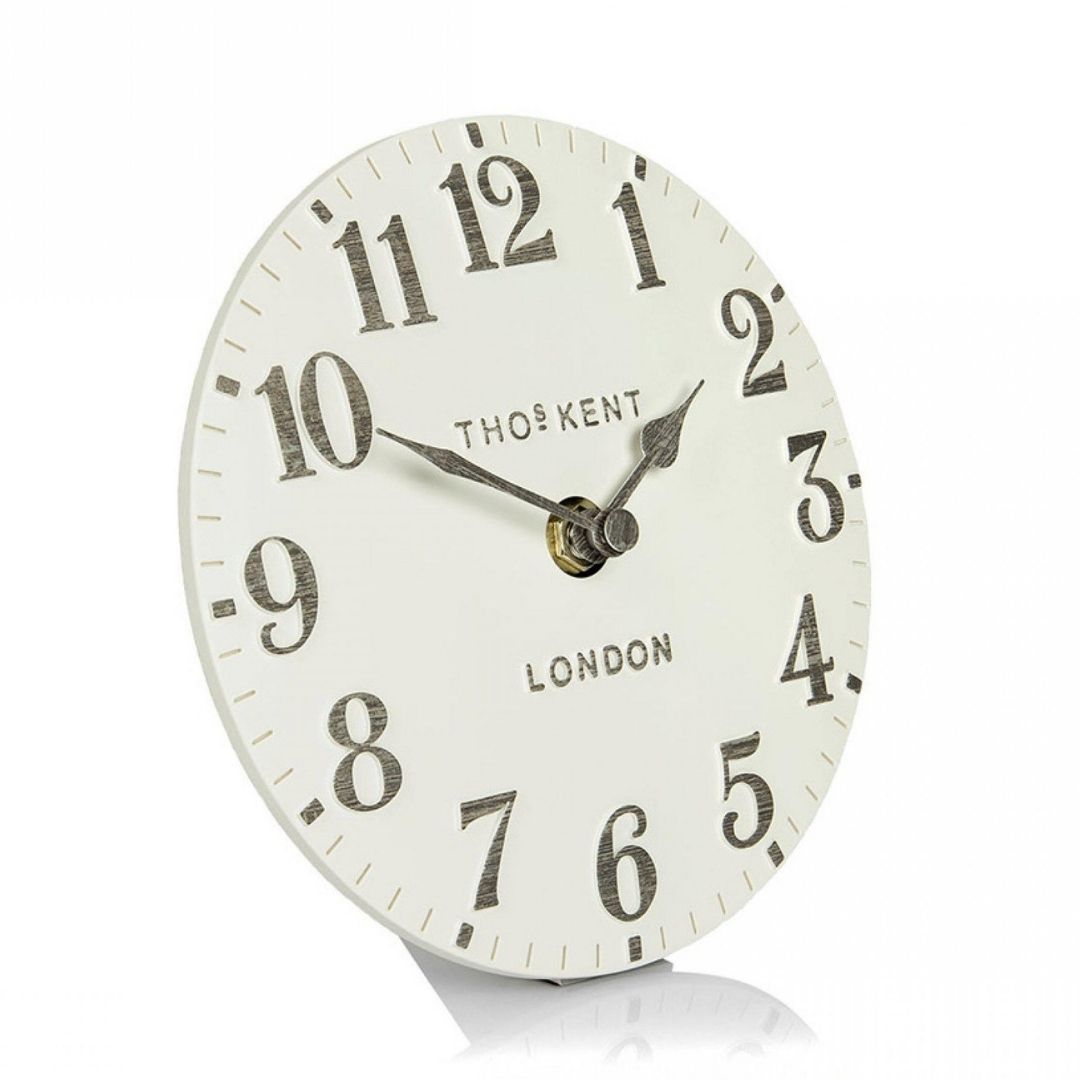 Thomas Kent Arabic Mantel Clock Limestone