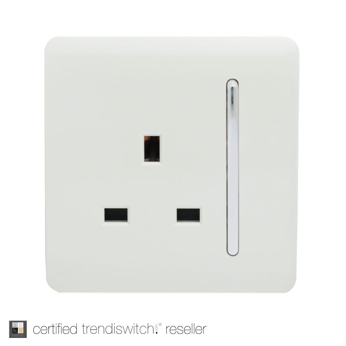 Trendi Switch 1 Gang 13 amp Plug Light Switch Screwless Gloss White