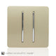 Trendi Switch 2 Gang 2 Way 10 Amp Rocker Light Switch Screwless Champagne Gold
