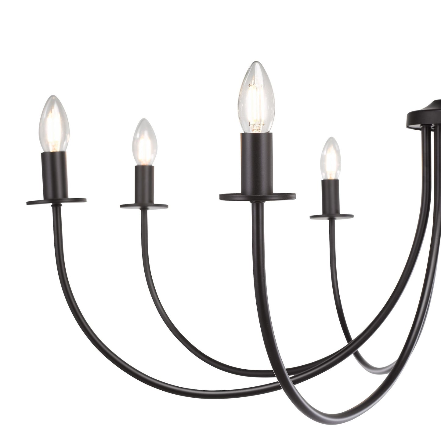 Becca 8 Light Matte Black Chandelier Ceiling Light
