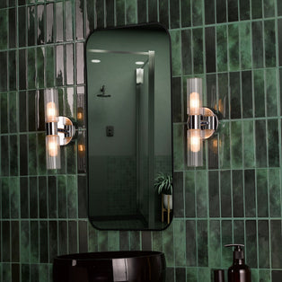 Hannah 2 Light Polished Chrome & Glass IP44 Wall Light