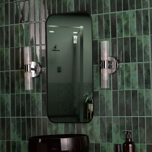 Hannah 2 Light Polished Chrome & Glass IP44 Wall Light