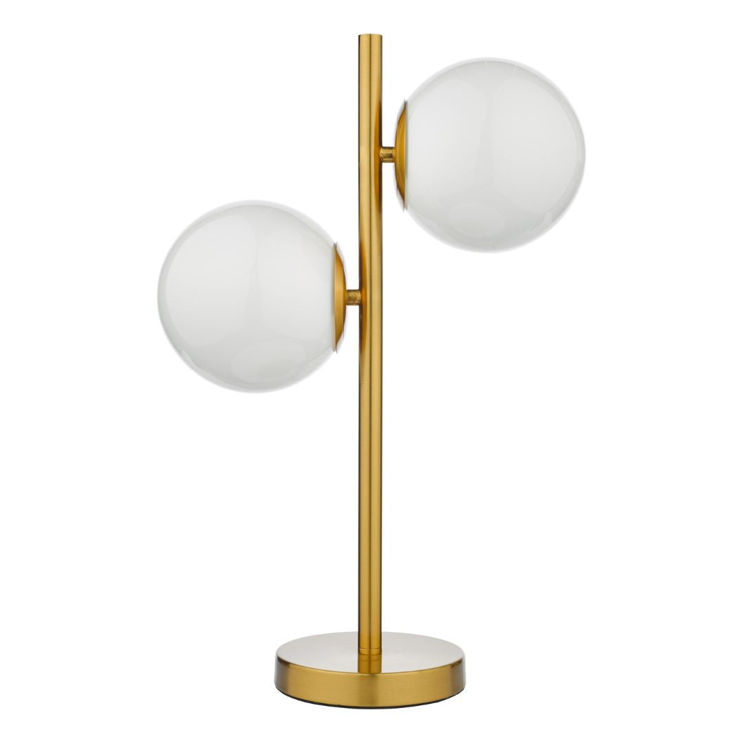 Bombazine Opal Glass & Brass Table Lamp
