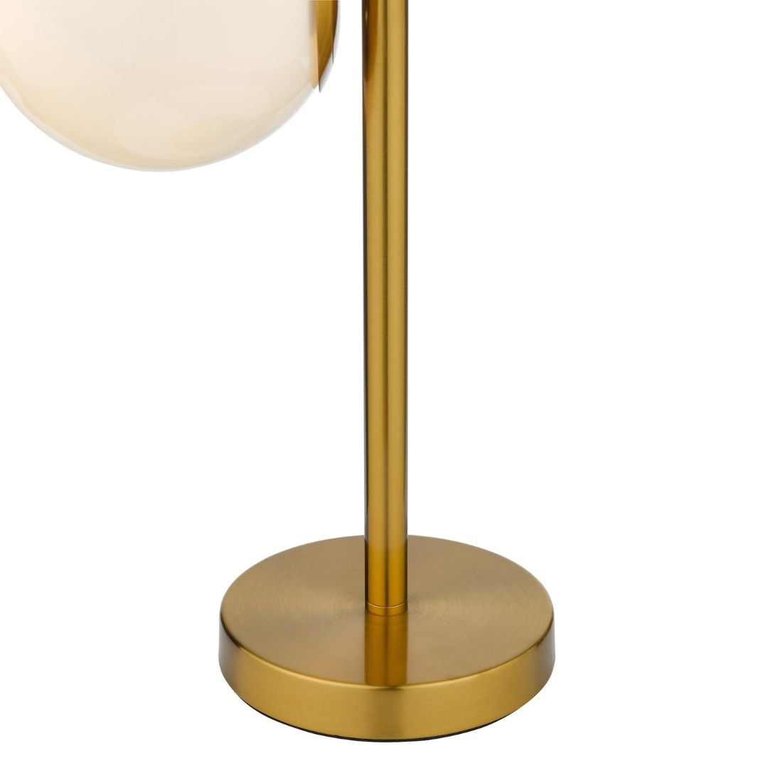 Bombazine Opal Glass & Brass Table Lamp