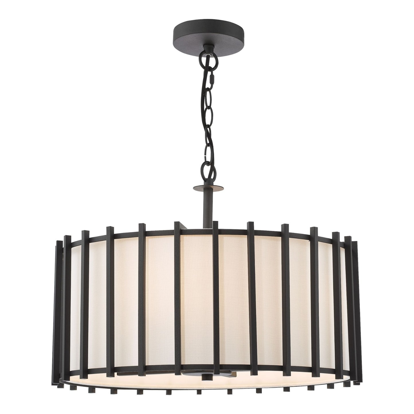 Cagliari 4 Light Matte Black & Ivory Pendant Ceiling Light