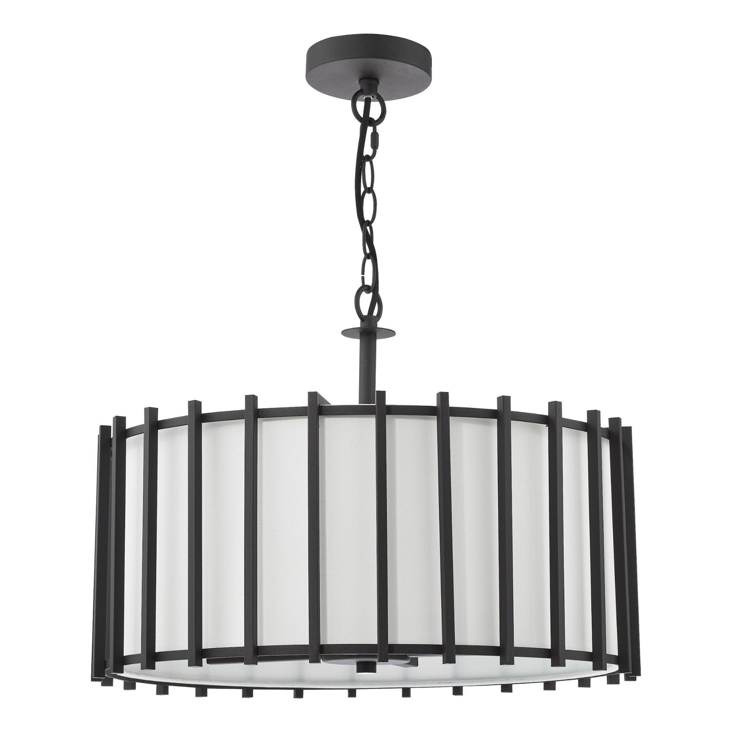 Cagliari 4 Light Matte Black & Ivory Pendant Ceiling Light